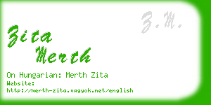 zita merth business card